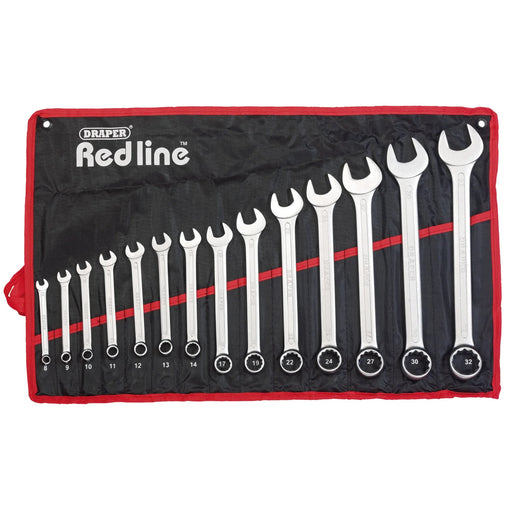Draper Redline® Metric Combination Spanner Set (14 Piece) - RL-SS14/B
