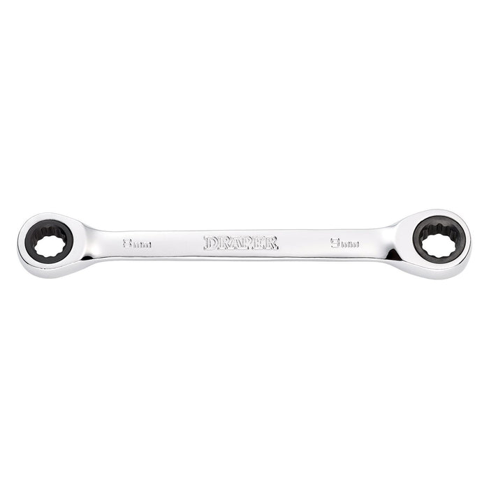 Draper Draper HI-TORQ Metric Double Ratchet Ring Spanner, 8 x 9mm Draper - Town Tools