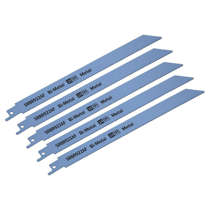 Sealey Reciprocating Saw Blade Metal 230mm 24tpi Pack of 5 SRBR922AF Sealey - Town Tools 