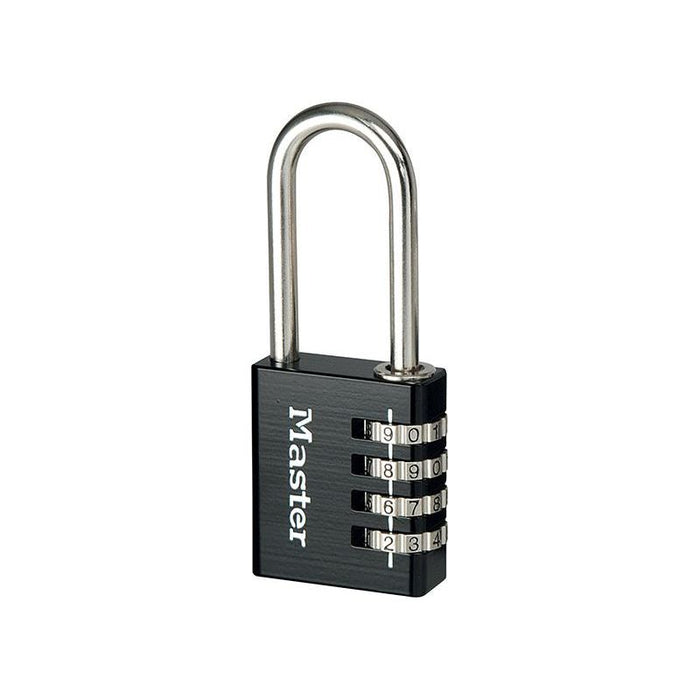 Master Lock Black Finish 40mm 4-Digit Combination Padlock - 51mm Shackle Master Lock - Town Tools