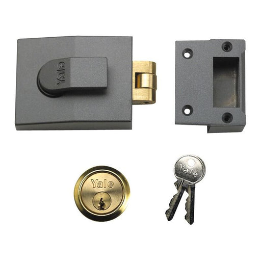 Yale Locks 81 Rollerbolt Nightlatch 60mm Backset DMG Finish Box Yale Locks - Town Tools