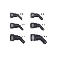 Connect Assorted 45 Angled Fuel Line Quick Connectors 16pc 34229