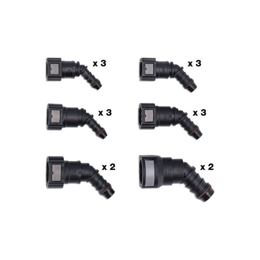 Connect Assorted 45 Angled Fuel Line Quick Connectors 16pc 34229 Tool Connection - Town Tools 