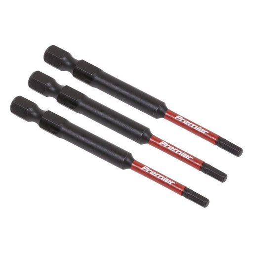 Sealey Hex 3mm Impact Power Tool Bits 75mm 3pc AK8261 Sealey - Town Tools 