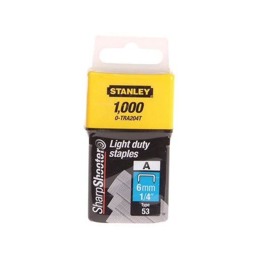 Stanley® Hand Tools TRA2 Light-Duty Staple 6mm TRA204T (Pack 1000) STANLEY® Hand Tools - Town Tools