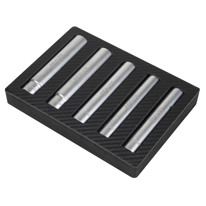 Sealey Extra-Deep Socket Set 3/8"Sq Drive 15, 16, 17, 18 & 19mm 5pc SX1519 Sealey - Town Tools 