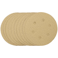 Draper Gold Sanding Discs with Hook & Loop, 150mm, 180 Grit (Pack of 10) 64240