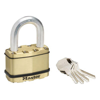 Master Lock Excell™ Brass Finish 64mm Padlock 5-Pin - 38mm Shackle