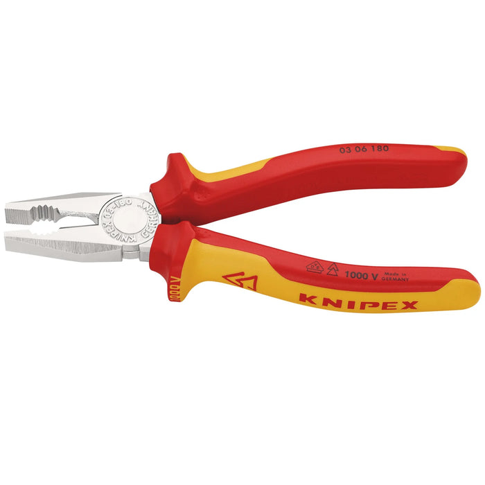 KNIPEX 03 06 180 VDE Combination Pliers, 180mm - 03 06 180 SB