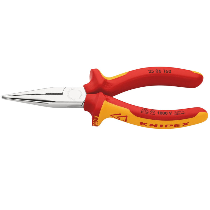 KNIPEX 25 06 160 SB Snipe Nose Side Cutting Pliers, 160mm - 25 06 160 SB