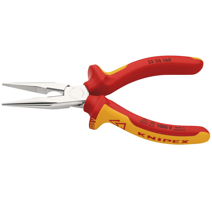 KNIPEX 25 06 160 SB Snipe Nose Side Cutting Pliers, 160mm - 25 06 160 SB