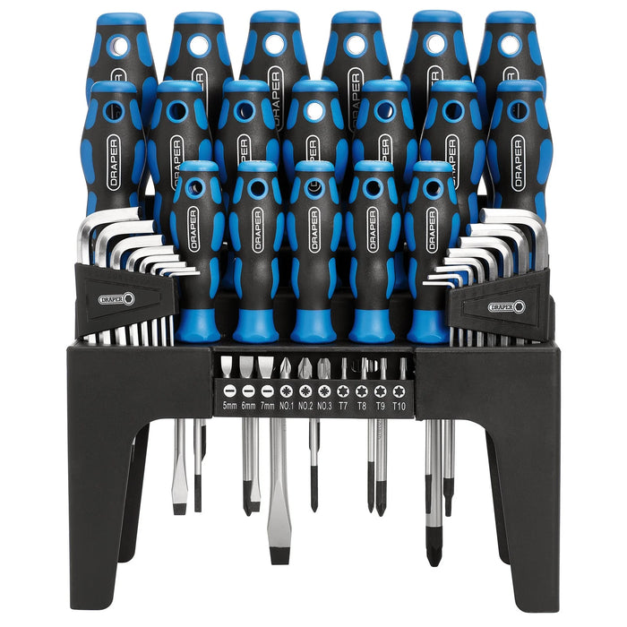 Draper Soft Grip Screwdriver, Hex. Key and Bit Set (44 Piece) - 865/44