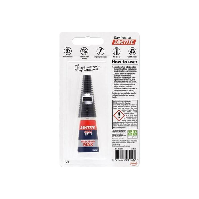 Loctite Super Glue Precision Max Bottle 10g Loctite - Town Tools