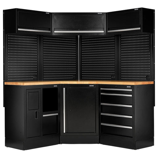 Bunker 18 Piece Modular Storage Corner Combo with Hardwood Worktop, 3454mm Draper - Town Tools