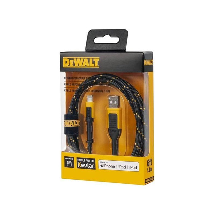 Dewalt Telecoms USB A to Lightning® Reinforced Charging Cable 1.8m (6ft) DEWALT Telecoms - Town Tools