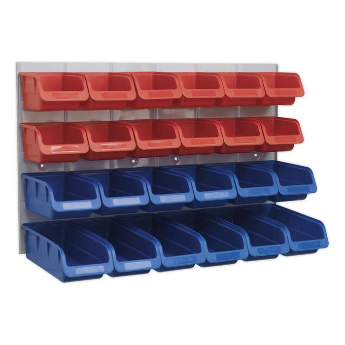 Sealey Bin & Panel Combination 24 Bins Red/Blue TPS132 Sealey - Town Tools 