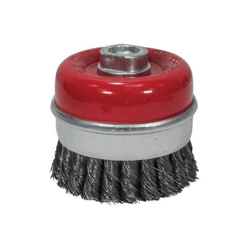 Faithfull Wire Cup Brush Twist Knot 80mm M14x2, 0.50mm Steel Wire Faithfull - Town Tools