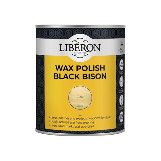 Liberon Black Bison Wax Paste Clear 1kg Liberon - Town Tools