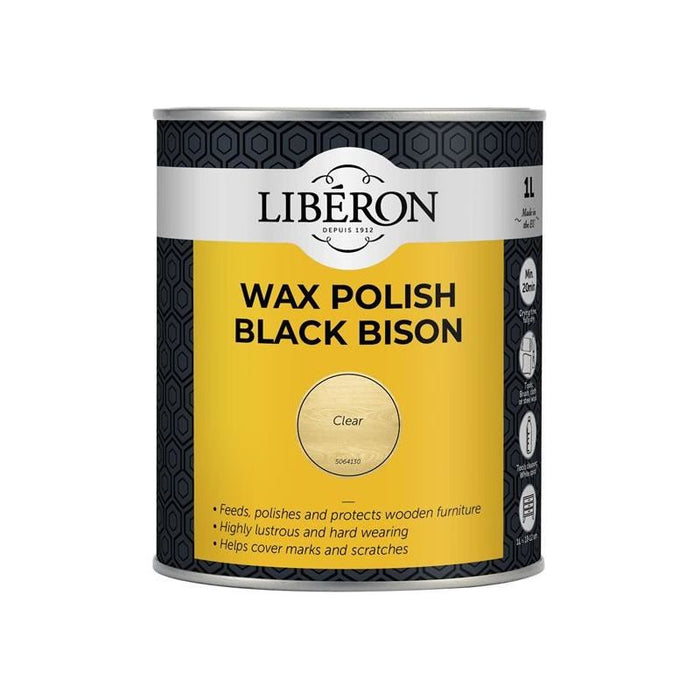 Liberon Black Bison Wax Paste Clear 1kg Liberon - Town Tools