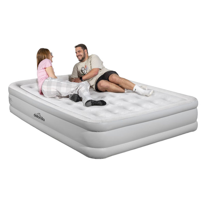 Dellonda Raised Air Bed with Removable Electric Pump & Storage Bag - Queen