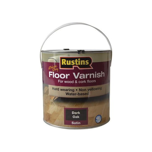 Rustins Quick Dry Coloured Floor Varnish Dark Oak 2.5 litre Rustins - Town Tools