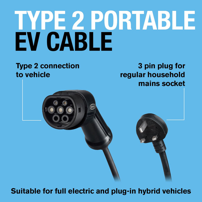 Ring RPC20A05 3-pin Plug to Type 2 Electric Vehicle Charging Cable