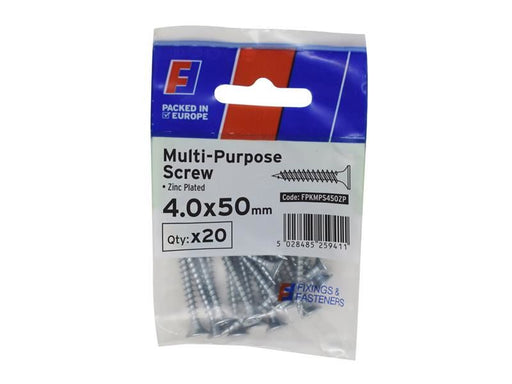ForgeFix Multi-Purpose Pozi Screw CSK ST ZP 4.0 x 50mm ForgePack 10 ForgeFix - Town Tools