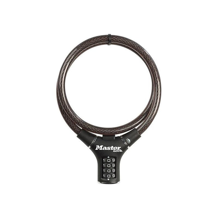 Master Lock Black Steel Rigid Combination Cable 0.9m x 12mm Master Lock - Town Tools