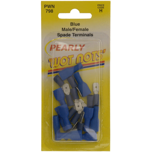 Wot-Nots Wiring Connectors - Blue - Male/Female Slide-On - 6.3mm - Pack of 15 Wot-Nots - Town Tools 