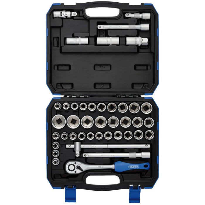 Draper Combined MM/AF Socket Set, 1/2" Sq. Dr. (41 Piece) - HD41AM