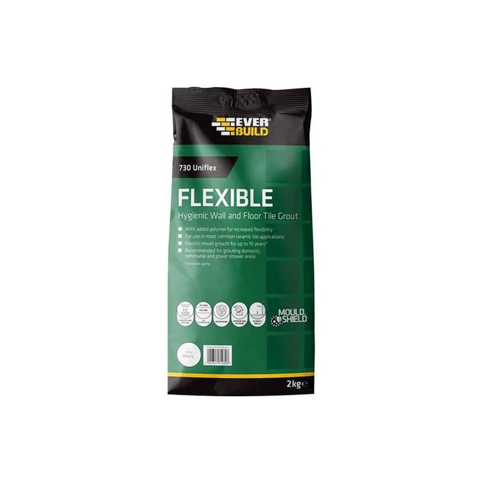 Everbuild Sika 730 Uniflex Hygienic Tile Grout White 2.5kg Everbuild Sika - Town Tools
