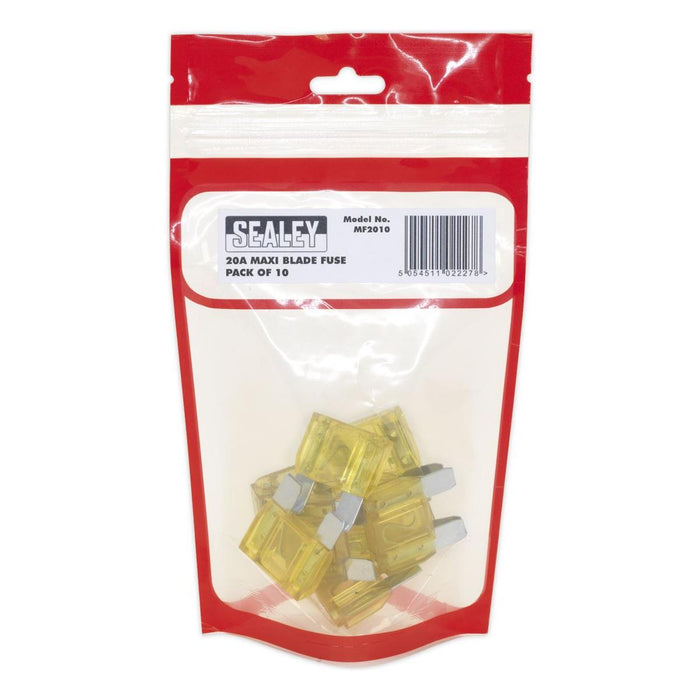 Sealey Automotive MAXI Blade Fuse 20A Pack of 10 MF2010 Sealey - Town Tools 