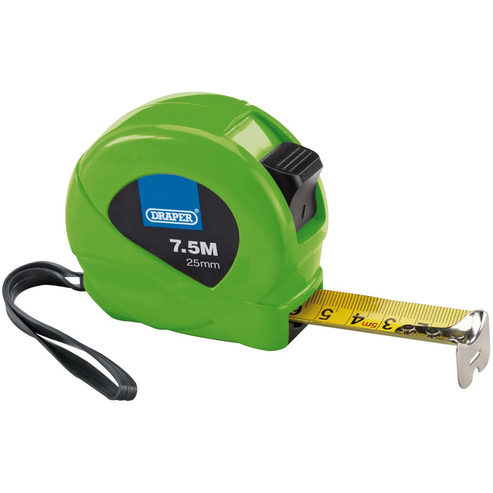 Draper Measuring Tapes, 7.5m/25ft x 25mm, 3 Colours (Dispenser of 12)