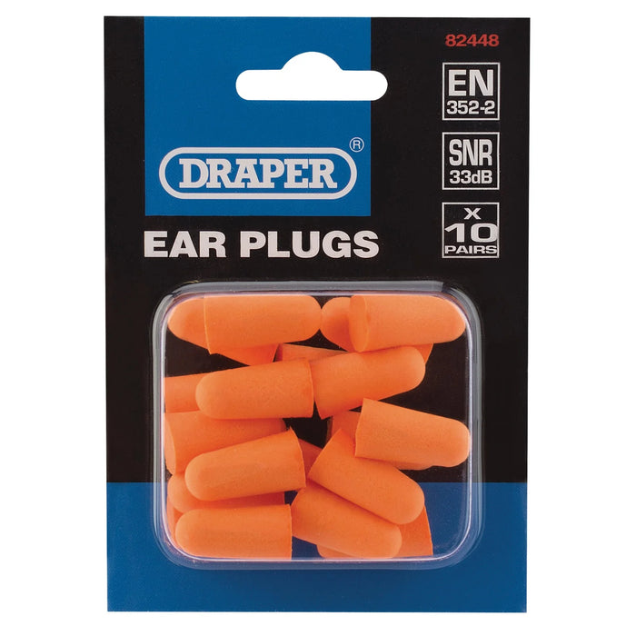 Draper Ear Plugs (Pack of 10 Pairs) - EP10/B