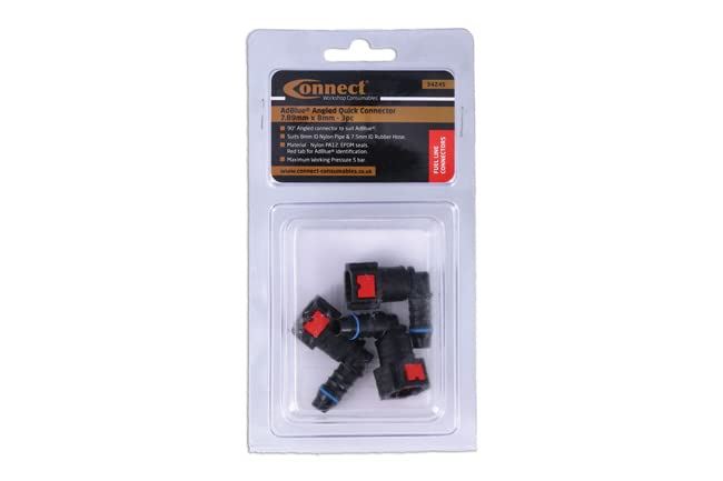 Connect 90� Angled AdBlue� Quick Connectors 7.89 x 8mm 3pc 34245 Connect - Town Tools 