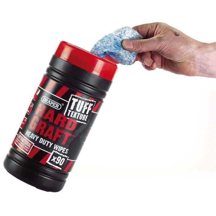 Draper 'Hard Graft' Tuff Texture Heavy Duty Wipes (Tub of 90) 84712 Draper - Town Tools 