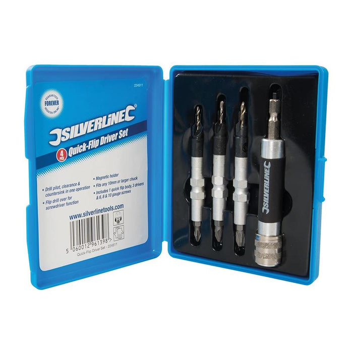 Silverline Quick-Flip Driver Set 4pce 4pce Silverline - Town Tools 