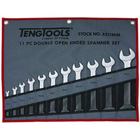 Teng Tools Double Open Ended Spanner Set Tool Roll 11 Pieces