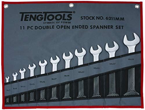 Teng Tools Double Open Ended Spanner Set Tool Roll 11 Pieces Teng Tools - Town Tools 