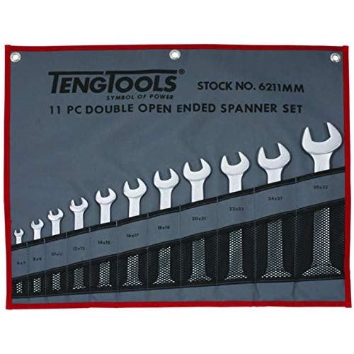 Teng Tools Double Open Ended Spanner Set Tool Roll 11 Pieces Teng Tools - Town Tools 