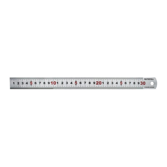 Faithfull Matt Silver Measuring Rule 300mm Faithfull - Town Tools