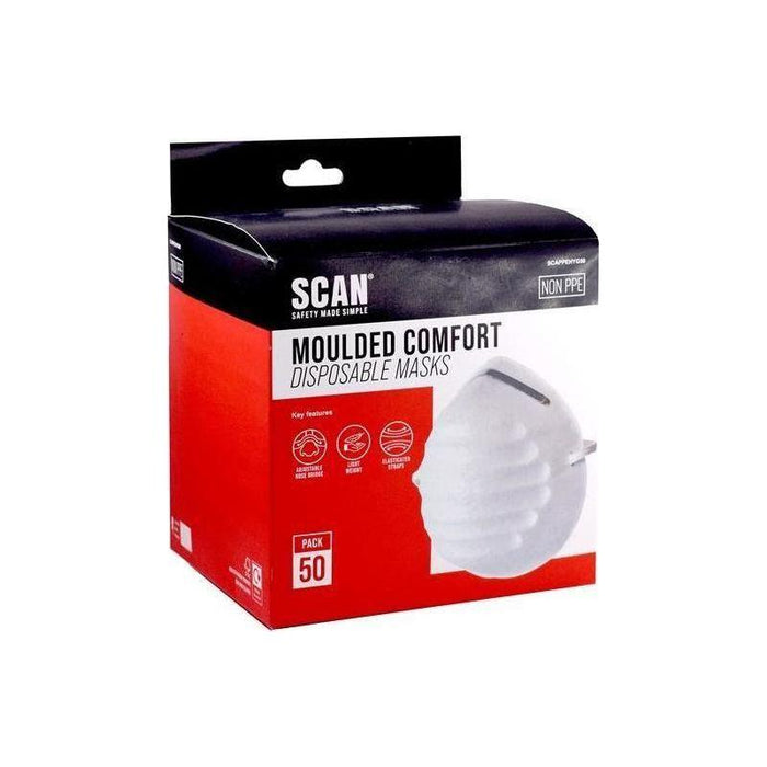 Scan Moulded Disposable Comfort Masks Box of 50 (Non PPE) Scan - Town Tools