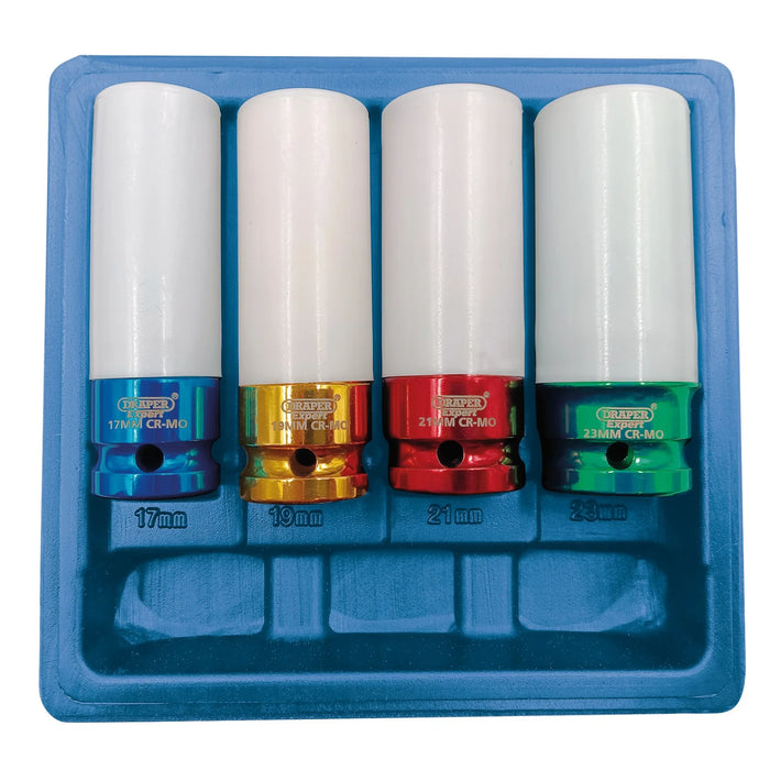 Draper Expert Wheel Nut Socket for Alloy Wheels, 1/2" Sq. Dr. (4 Piece)