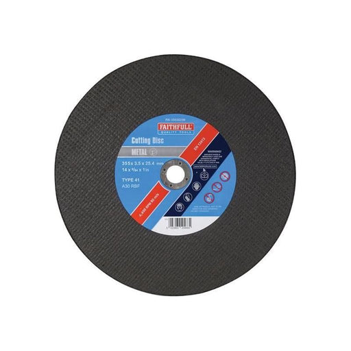 Faithfull Metal Cut Off Disc 355 x 3.5 x 25.4mm Faithfull - Town Tools