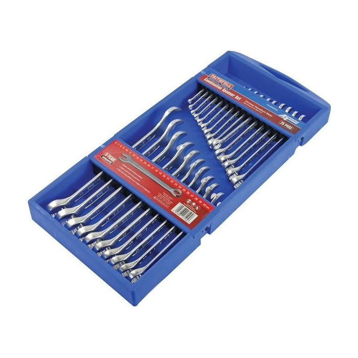 Faithfull Chrome Vanadium Comb Spanner Set, 25 Piece Faithfull - Town Tools