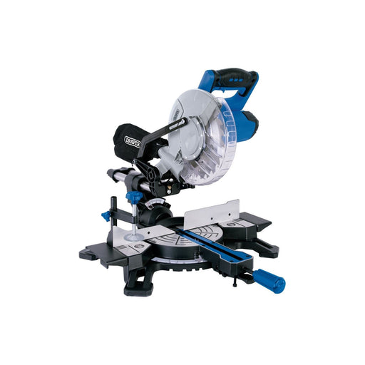 Draper Sliding Compound Mitre Saw with Laser Cutting Guide, 210mm, 1500W 83677 Draper - Town Tools 