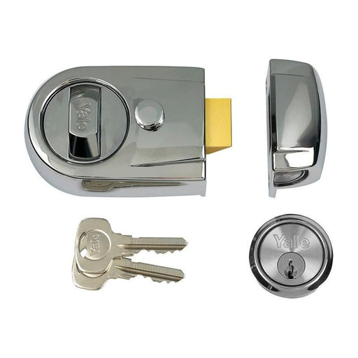 Yale Locks Y3 Nightlatch Modern 60mm Backset Polished Chrome Finish Visi Yale Locks - Town Tools