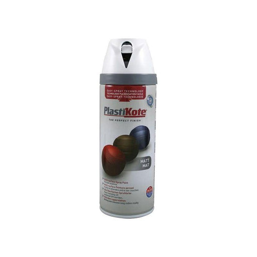 Plastikote Twist & Spray Matt Pure Brilliant White 400ml PlastiKote - Town Tools