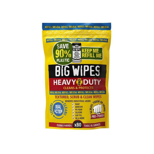 Big Wipes Heavy-Duty Pro+ Antiviral Wipes (Refill Pouch 80 Wipes) Big Wipes - Town Tools