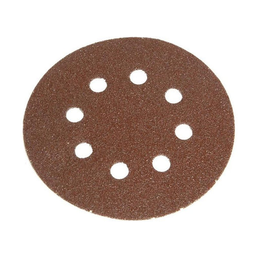 Faithfull Hook & Loop Sanding Disc DID3 Holed 125mm x 80G (Pack 5) Faithfull - Town Tools